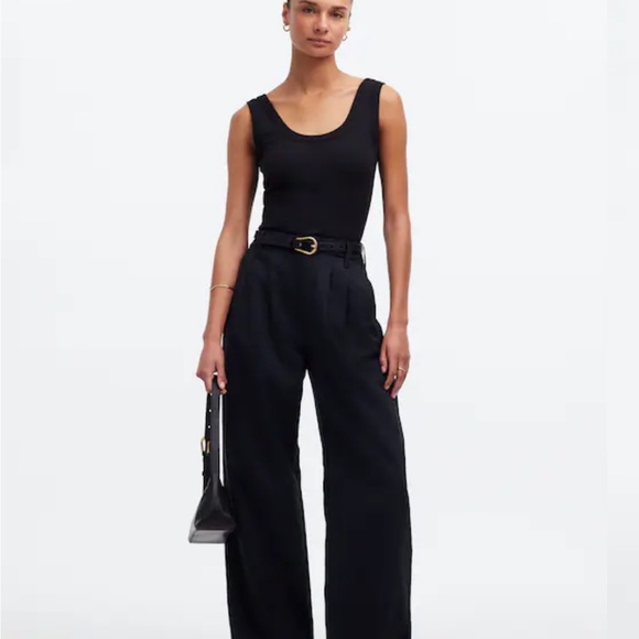 Madewell Pants - Madewell Harlowe black wide leg pants size 6P